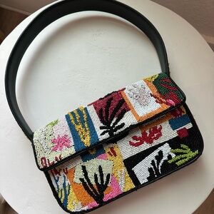 STAUD Tommy Glass Beaded Shoulder Bag